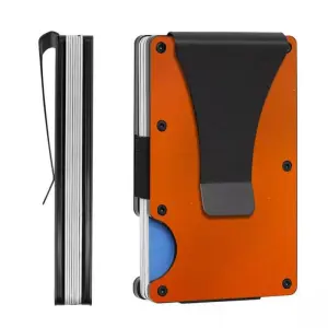 Men Fashion Casual Metal Aluminum Alloy Card Holder Anti-Magnetic Rfid Wallet