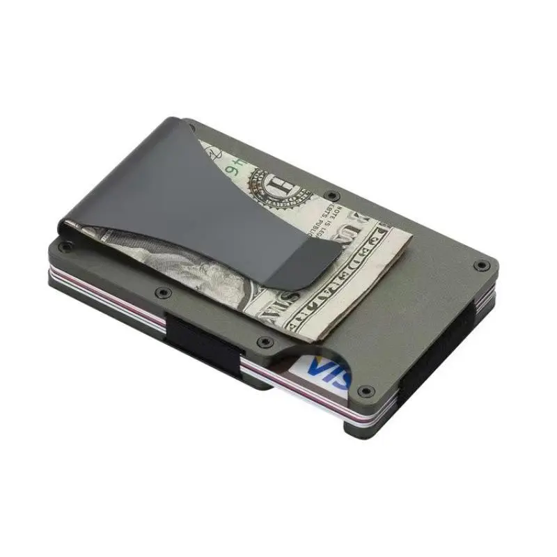 Men Fashion Casual Metal Aluminum Alloy Anti-Magnetic Rfid Card Holder Wallet