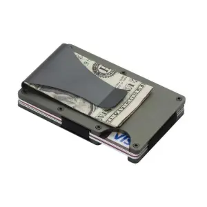 Men Fashion Casual Metal Aluminum Alloy Anti-Magnetic Rfid Card Holder Wallet