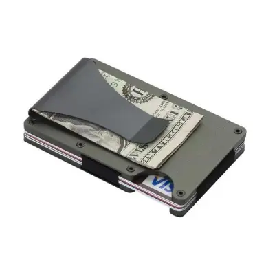 Men Fashion Casual Metal Aluminum Alloy Anti-Magnetic Rfid Card Holder Wallet