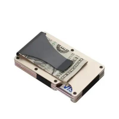 Men Fashion Casual Metal Aluminum Alloy Card Holder Anti-Magnetic Rfid Wallet