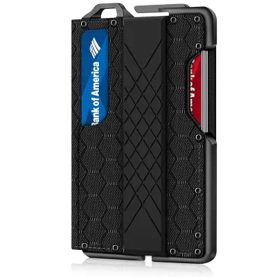 Men's Fashion Casual Genuine Leather Metal Anti-Magnetic Automatic Shot Card Wallet