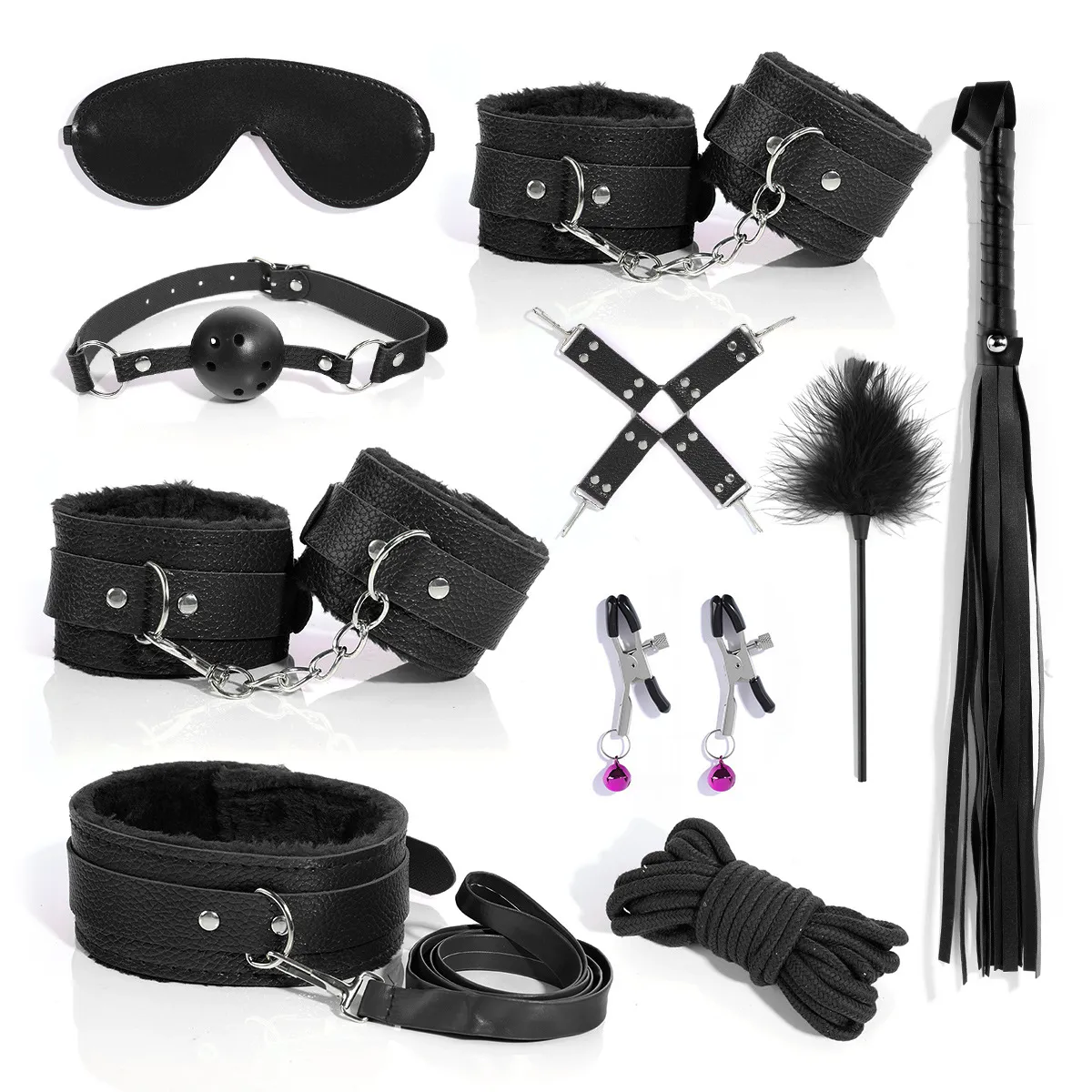 Adult Sexing Bundled 10-Piece BDSM Lingerie Accessories