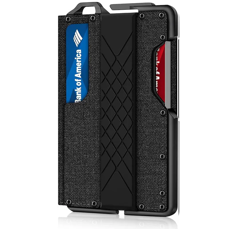 Men's Fashion Casual Genuine Leather Metal Anti-Magnetic Automatic Shot Card Wallet