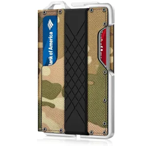 Men's Fashion Camouflage Metal Anti-Magnetic Automatic Shot Card Wallet