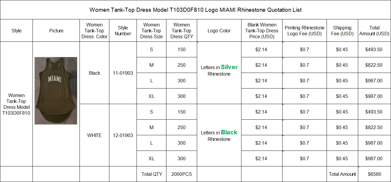 Women Tank-Top Dress Model T103D0F810 Logo MIAMI Rhinestone