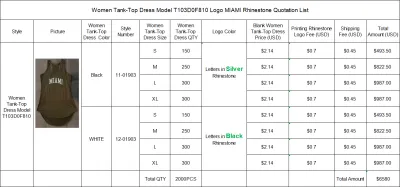 Women Tank-Top Dress Model T103D0F810 Logo MIAMI Rhinestone