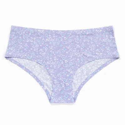 Women Sexy Floral Printed Ice Silk Panties Breathable Quick-Drying Underwear