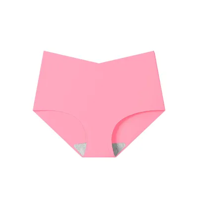 Women Seamless Cotton High Waist Panties Solid Color Underwear