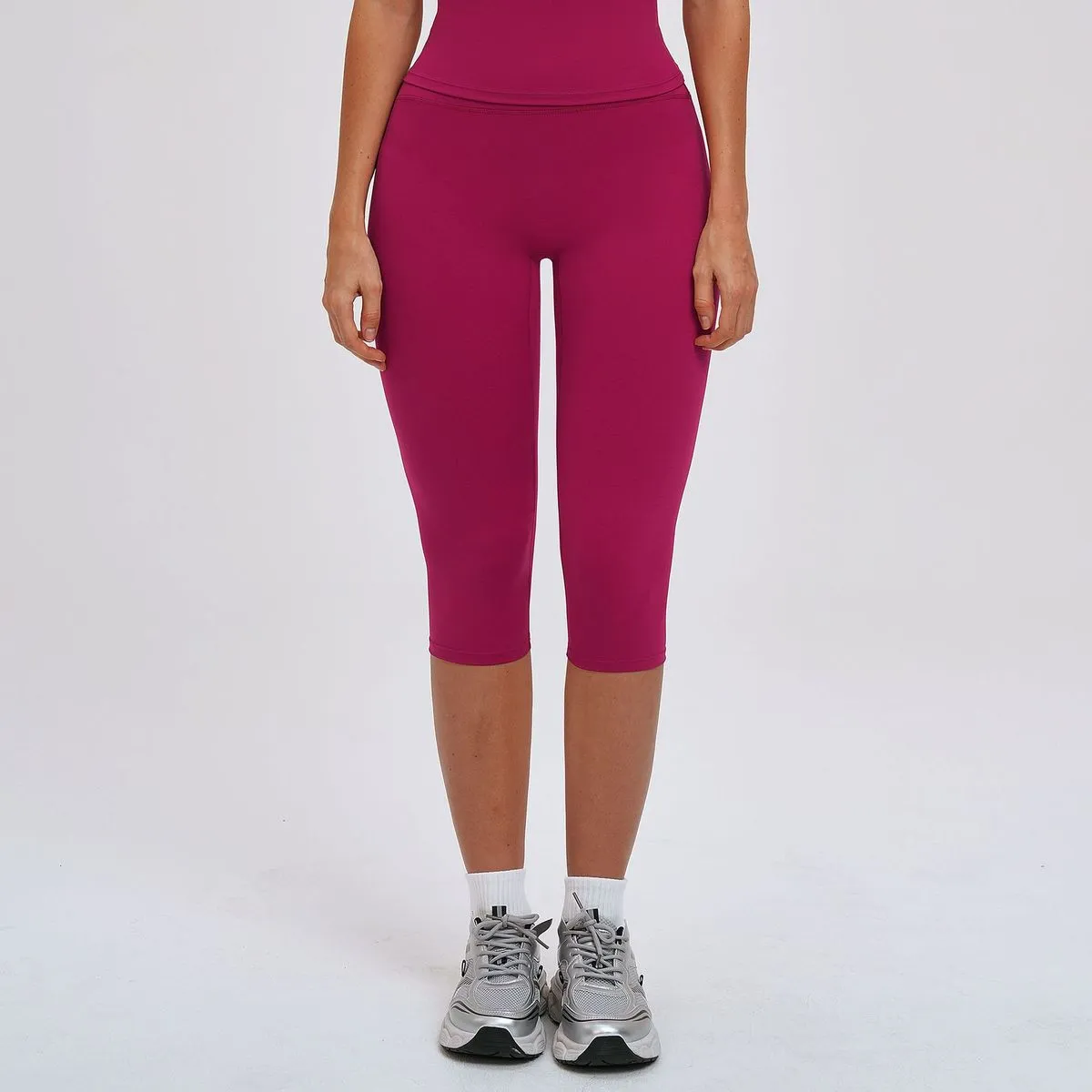 Women's Casual Solid Color Sanding High Waist Tight Yoga Sports Pants