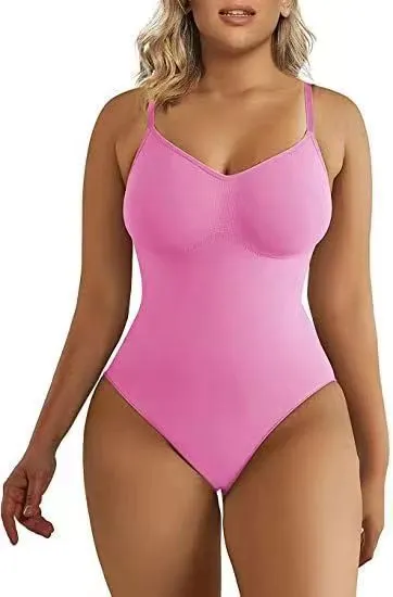 Women Fashion Sexy Solid Color Seamless Belly Tight Shapewear Bodysuit