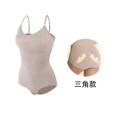 Women Fashion Sexy Solid Color Seamless Belly Tight Shapewear Bodysuit