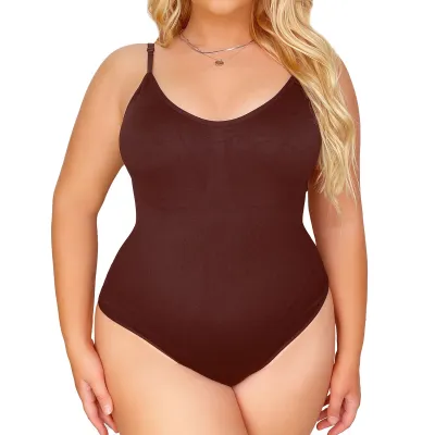 Women Fashion Sexy Solid Color Seamless Belly Tight Shapewear Bodysuit