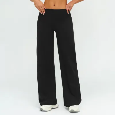 Women's Casual Solid Color Loose Wide Leg Sports Pants