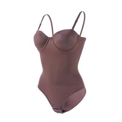 Women Fashion Solid Color Traceless Belly Tinting Waist Hip Shapewear Bodysuit