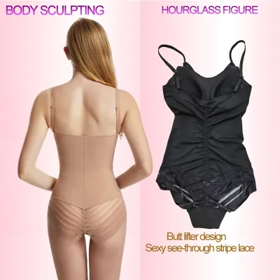 Women's Traceless Non-Steel Double-Layer Belly Tight Waist Shapewear Bodysuit