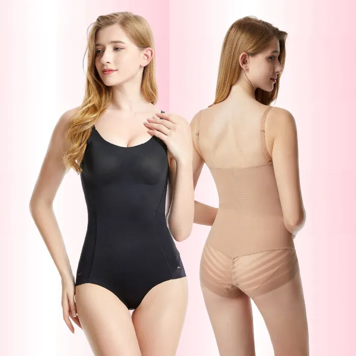 Women's Traceless Non-Steel Double-Layer Belly Tight Waist Shapewear Bodysuit