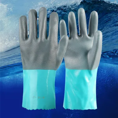 Fashion Winter 30cm Thick Waterproof PVC Gloves for Home Kitchen