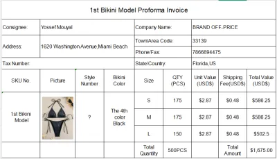 The 1st Bikini Model With The 4th Color Separate Quotation