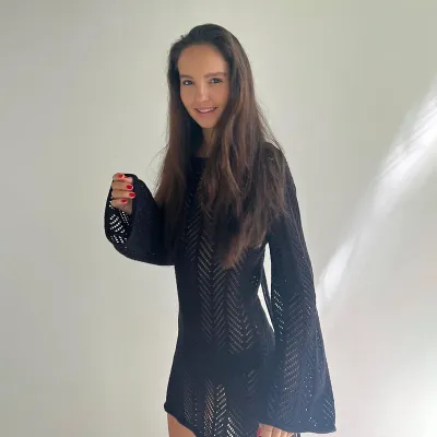 Women Fashion Solid Color Hollow Crochet Beach Cover-Ups