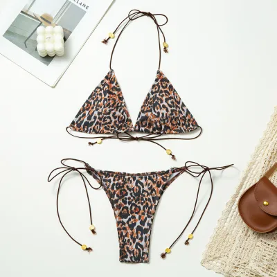 Women Sexy Solid Color Strap Micro Bikini