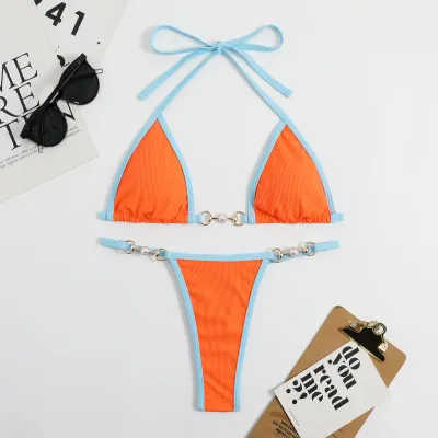 Women Sexy Contrast Bikini Polyester Nylon