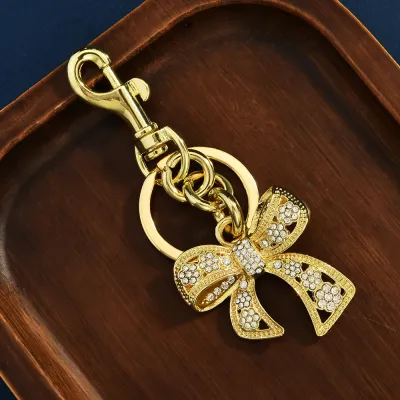 Fashion Rhinestone Bow Pendant Bag Key Chain