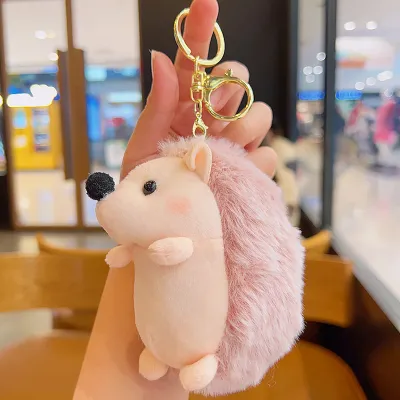 Cute Hedgehog Plush Pendant Bag Keychain With Extra-Soft Short Plush And PP Cotton Filling