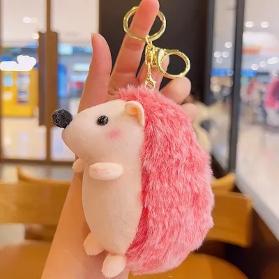 Cute Hedgehog Plush Pendant Bag Keychain With Extra-Soft Short Plush And PP Cotton Filling