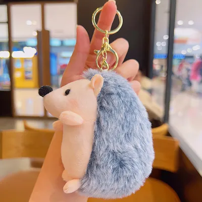 Cute Hedgehog Plush Pendant Bag Keychain With Extra-Soft Short Plush And PP Cotton Filling