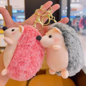 Cute Hedgehog Plush Pendant Bag Keychain With Extra-Soft Short Plush And PP Cotton Filling