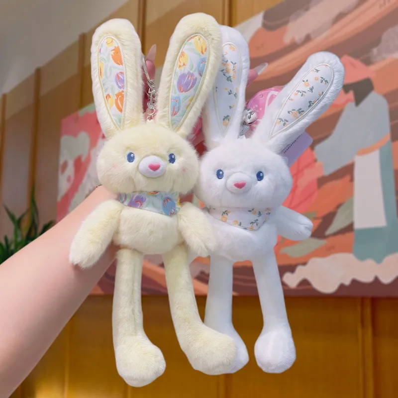 Cute Rabbit Plush Pendant Keychain Bag Super Soft Short Plush 18cm