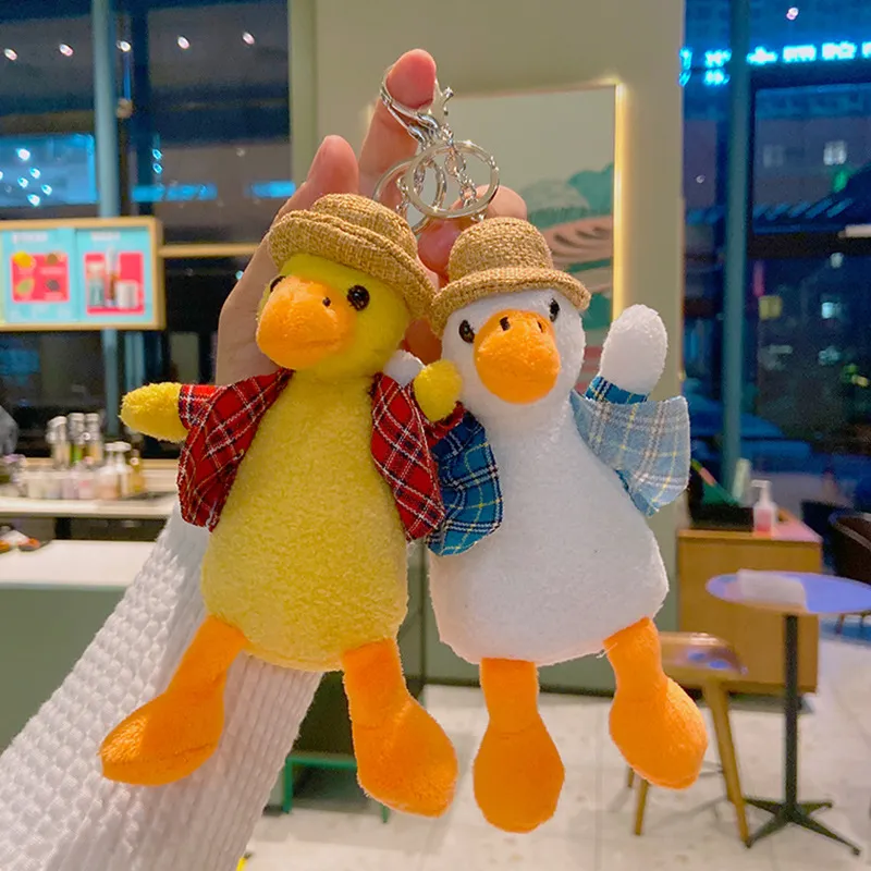 Cute Couple Duck Plush Pendant Bag Keychain 17cm Extra-Soft Short Plush