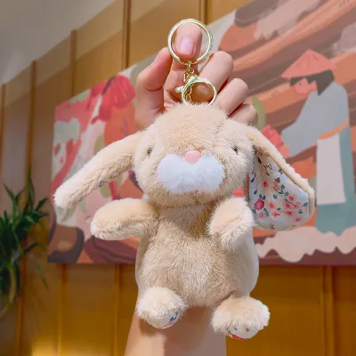 Cute Rabbit Plush Pendant Bag Keychain with Keychain
