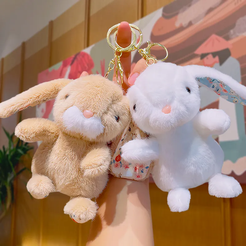 Cute Rabbit Plush Pendant Bag Keychain with Keychain