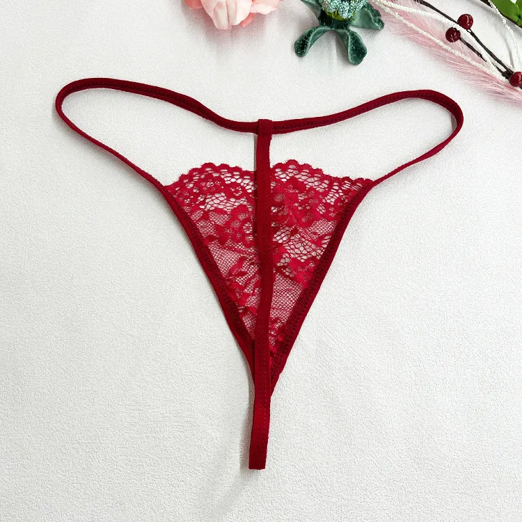 Women Fashion Sexy Solid Color Simple Thin Low Waist Thong