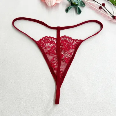 Women Fashion Sexy Solid Color Simple Thin Low Waist Thong