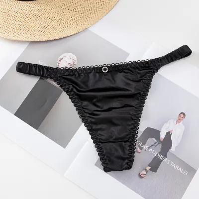 Women Fashion Sexy Solid Color Traceless Low Waist Thong