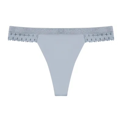 Women Fashion Sexy Solid Color Seamless Ultra-Thin Ice Silk Thong