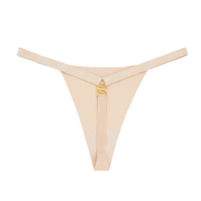 Women Fashion Sexy Solid Color Ice Silk Low Waist Traceless Thong