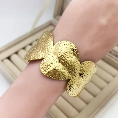 Women Fashion Geometric 304 Stainless Steel Vintage Opening Bracelet