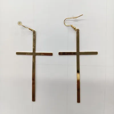 Women Fashion Exaggerated Large Cross Earrings Geometric Personality Alloy