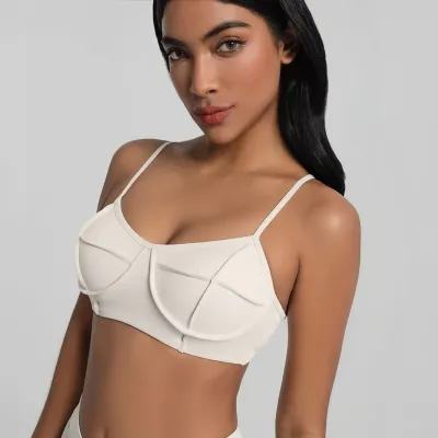 Women Fashion Sexy Solid Color Adjustable Shockproof Sports Yoga Bra