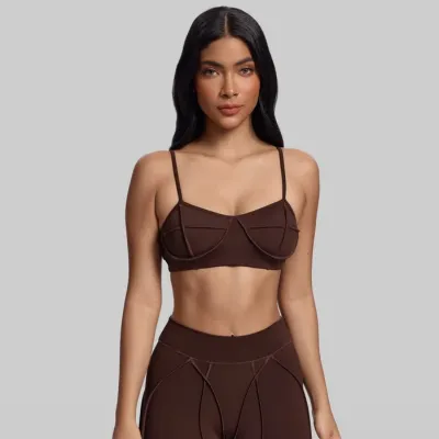 Women Fashion Sexy Solid Color Adjustable Shockproof Sports Yoga Bra