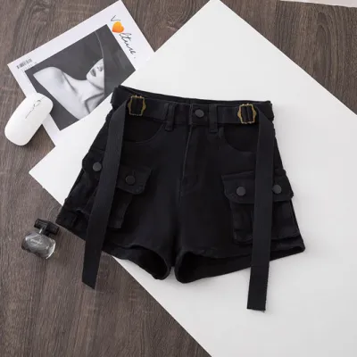 Women Summer Fashion Cargo Denim Shorts