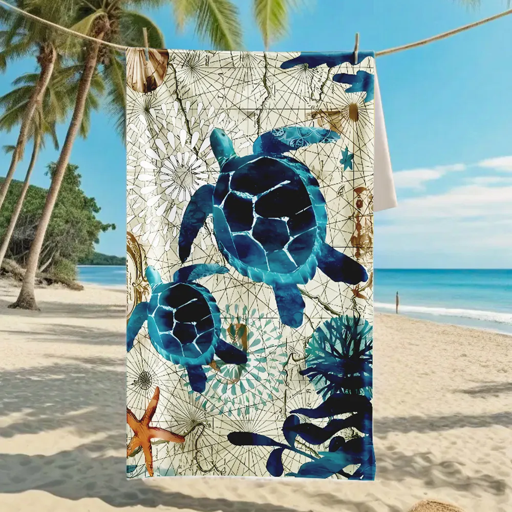 Women Fashion Casual Printed Microfiber Beach Towel