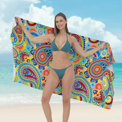 Women Fashion Casual Printed Microfiber Quick-Drying Beach Towel