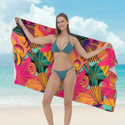 Women Fashion Casual Printed Microfiber Quick-Drying Beach Towel