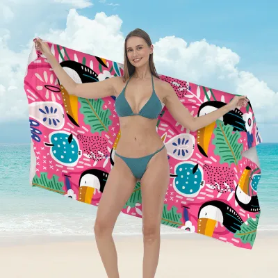 Women Fashion Casual Printed Microfiber Quick-Drying Beach Towel