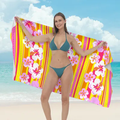 Women Fashion Casual Printed Microfiber Quick-Drying Beach Towel
